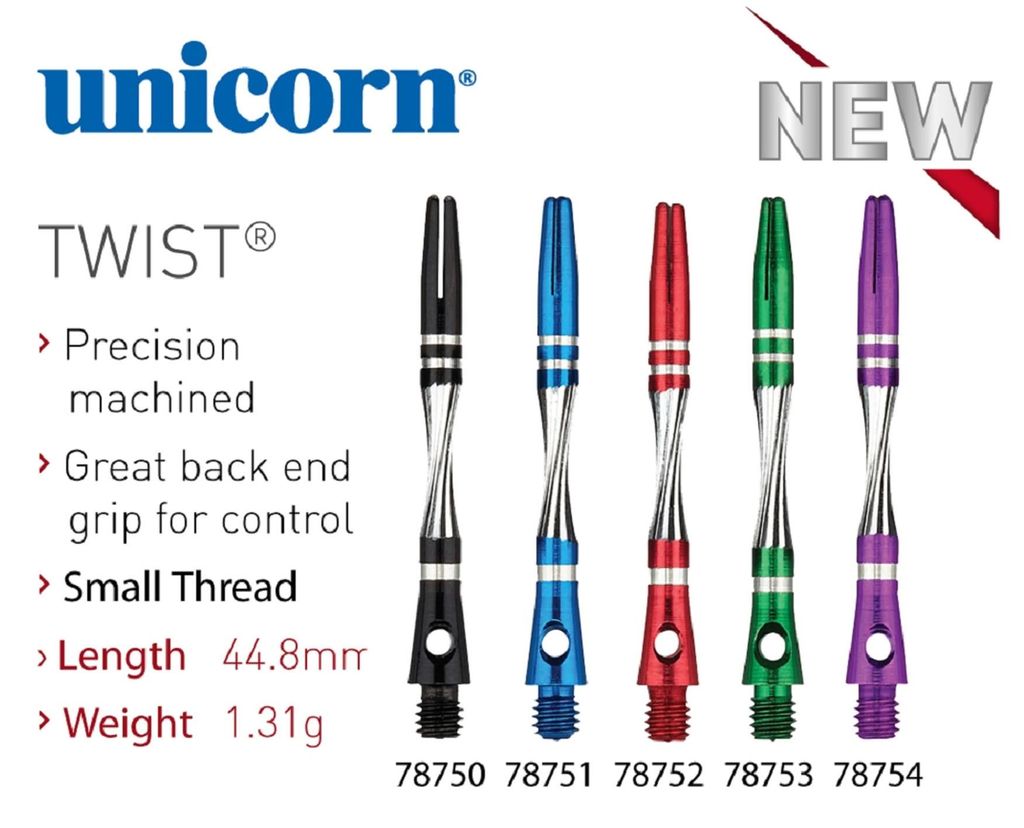 Unicorn Twist Aluminiumshaft - m/grün -- 1 Satz