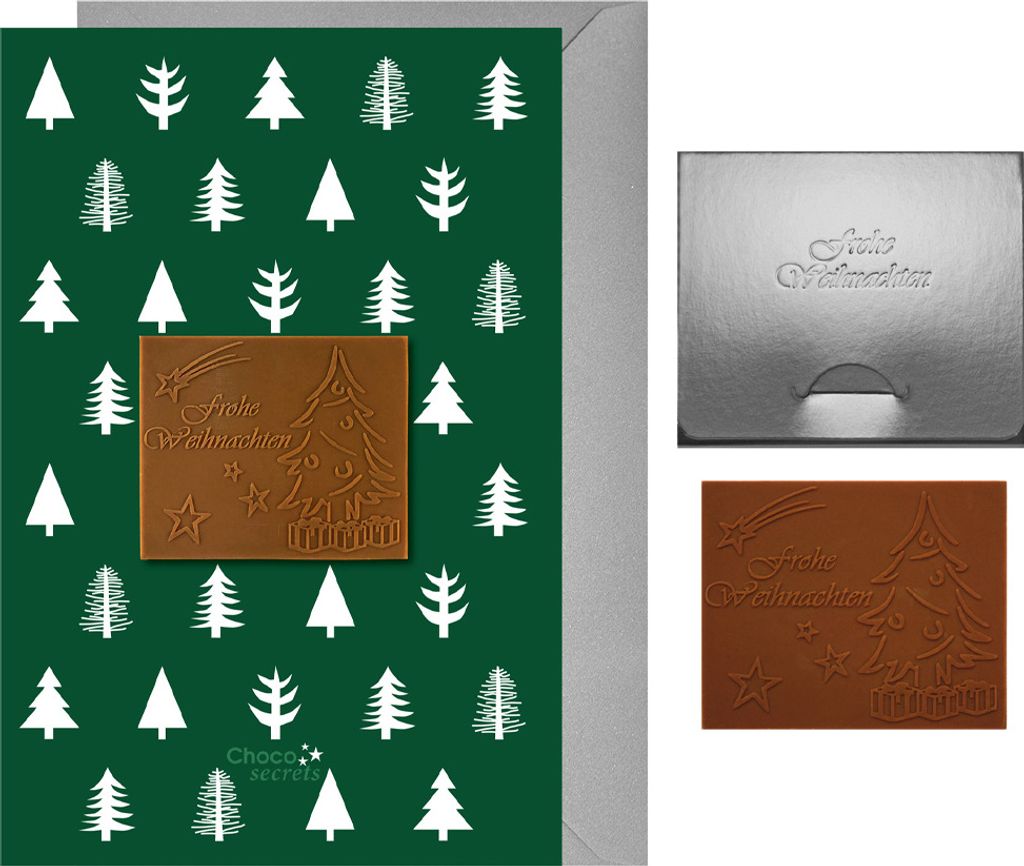 5 Weihnachtskarten mit geprägter „Frohe Weihnachten“ Produktbild 