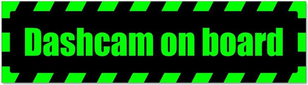Kiwistar - Autoaufkleber - Grün - Schwarz - 60 x 16 cm - Dashcam on Board gestreift - Hinweis Aufkleber Sticker für Auto, Kfz, Fahrrad, PKW, LKW