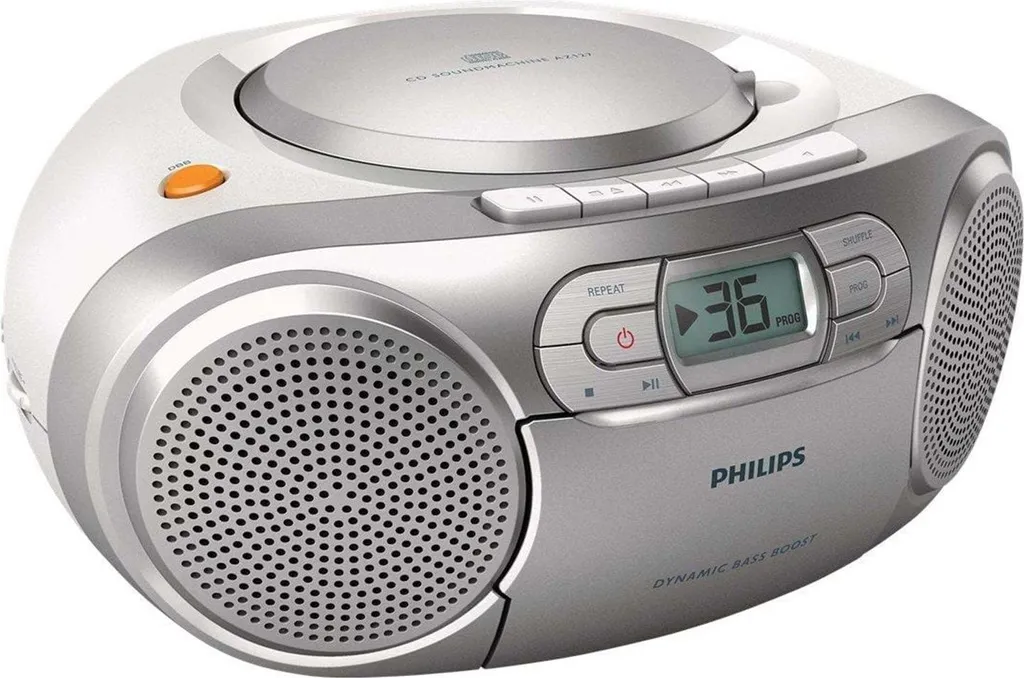 Lecteur CD Portable Philips AZ127/12 Argent pour Cuisine et Extérieur