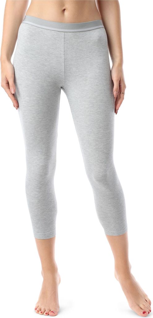 Bellivalini Damen 3/4 Leggings mit Ziergummi BLV50-181 (Melange, M)