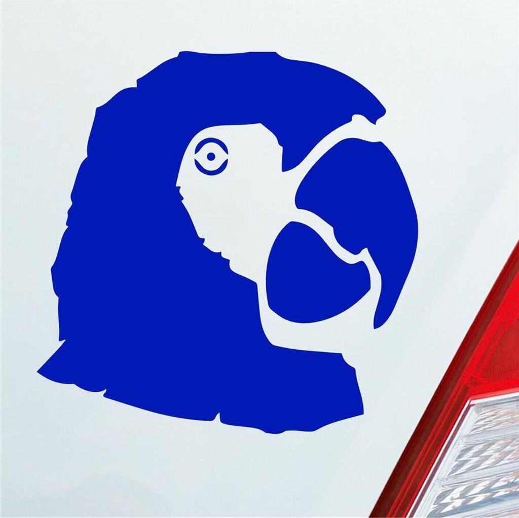Auto Aufkleber Papagei Ara Vogel Bird Tier Tuning 10x10 cm Dunkelblau Sticker Heckscheibenaufkleber