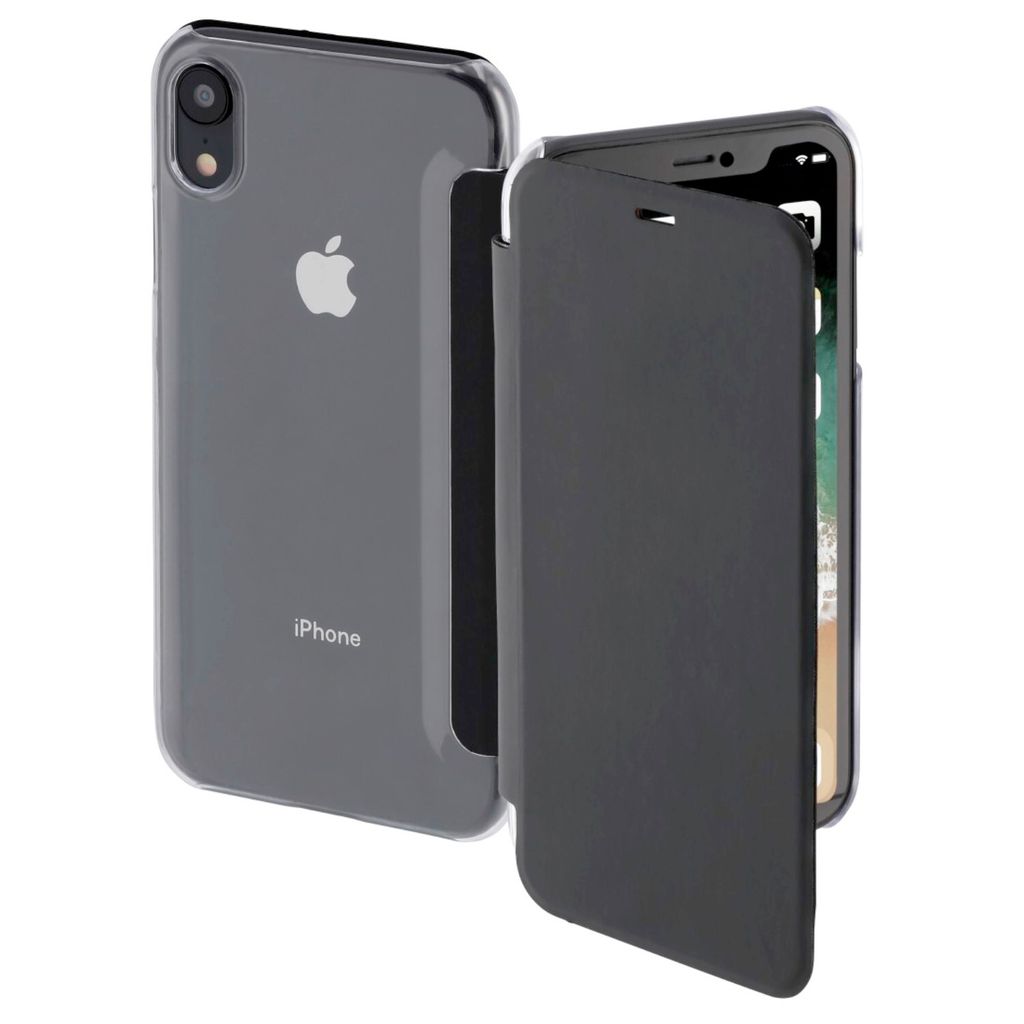 Booklet Case Clear Schwarz für Apple iPhone XR