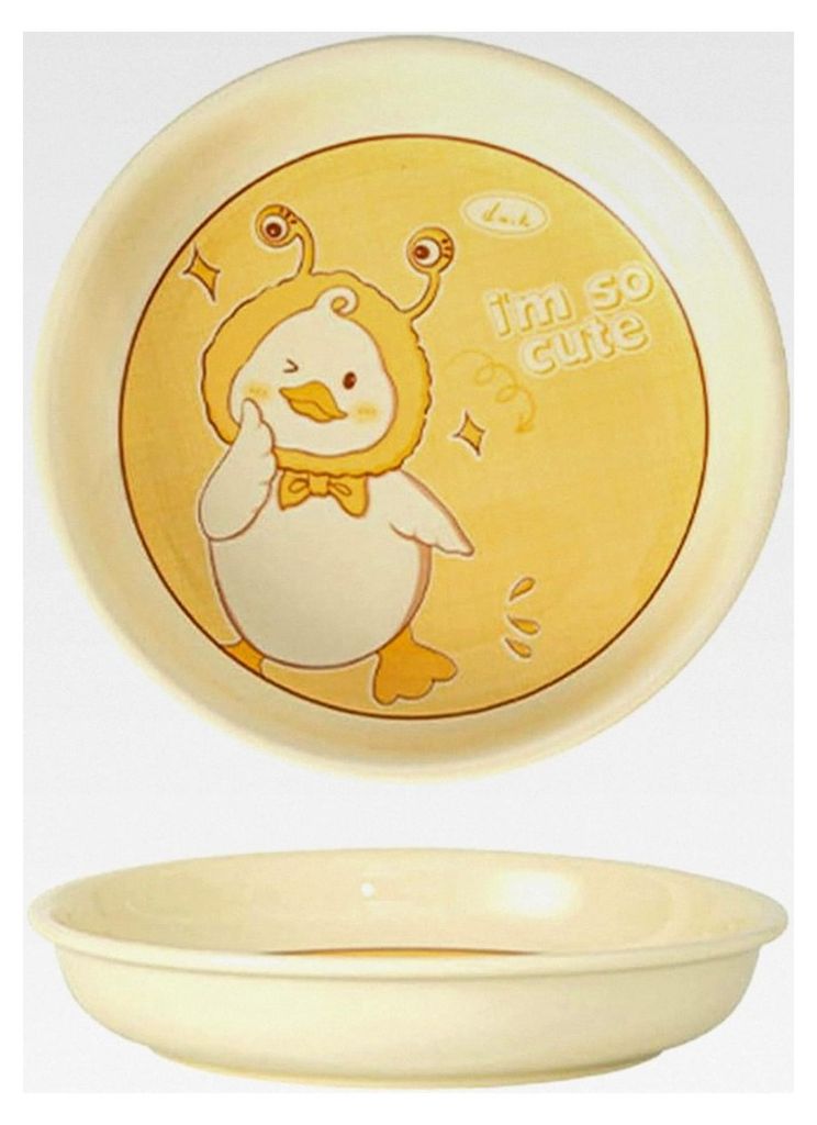 Kreatives Cartoon-Geschirr aus Keramik mit Entenmotiv, Eltern-Kind-Geschirr-Set – 20,3 cm Tablett