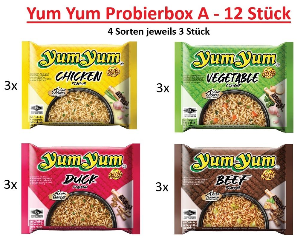 Yum Yum Probierbox A - 12 Stück Instant Nudeln Produktbild 