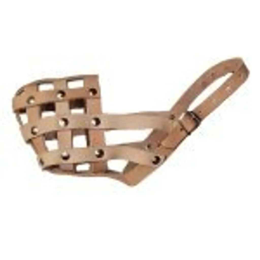 Museruola Cane Cuoio Palkar 24cm - Taglia 2 Naturale per Sicurezza