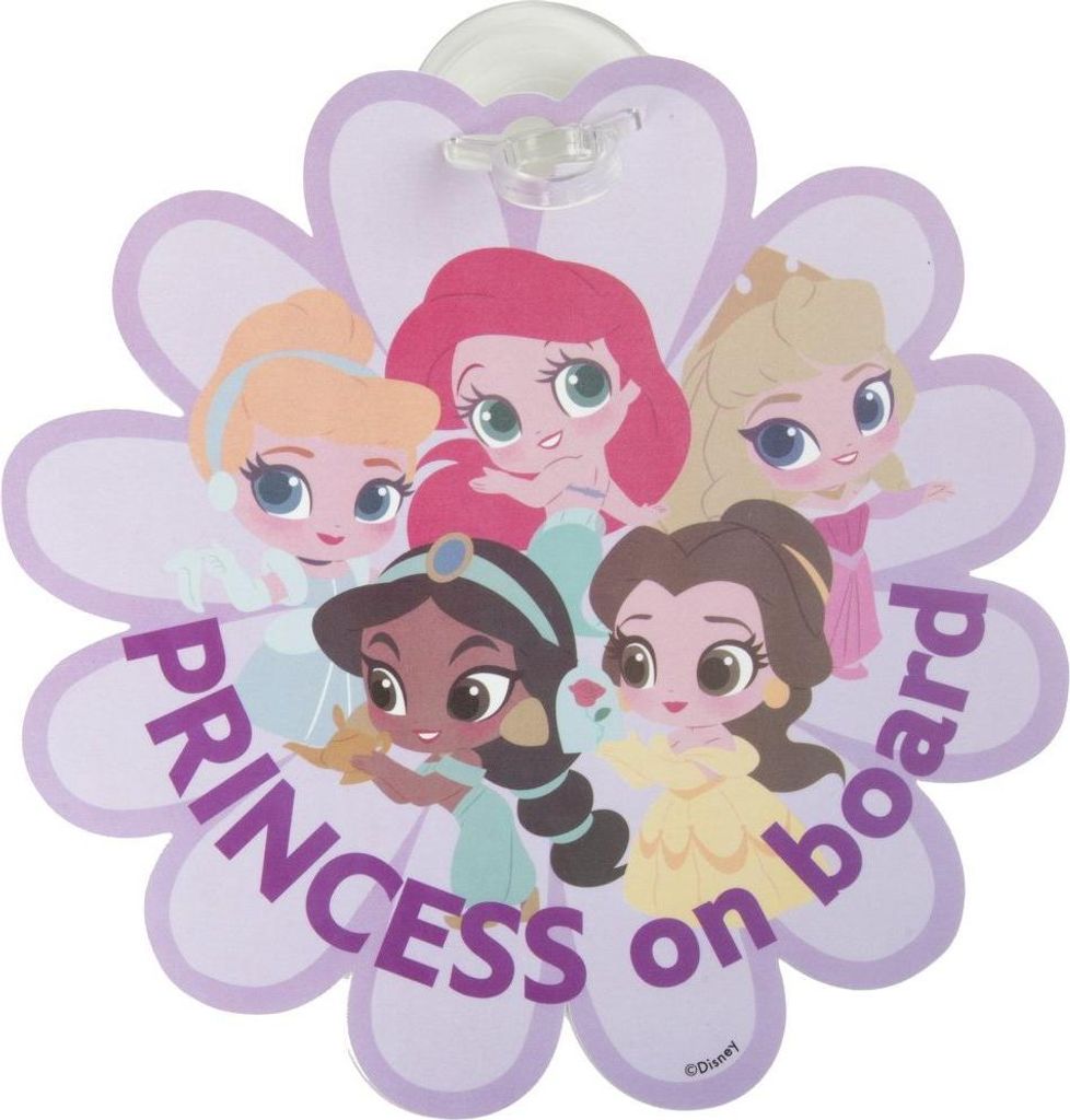 Tataway Disney Prinzessinnen Baby an Bord mit Grafiken von Arielle, Belle, Jasmin, Aurora und Cinderella, Blumenform und Saugnapfbefestigung, Baby ...