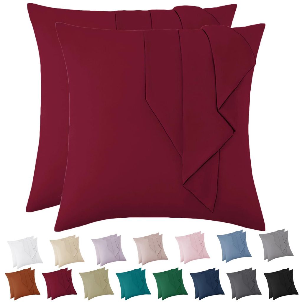 Set mit 2 Mikrofaser-Kissenbezügen 80x80 cm, rot, weich, dekorativ, hypoallergen