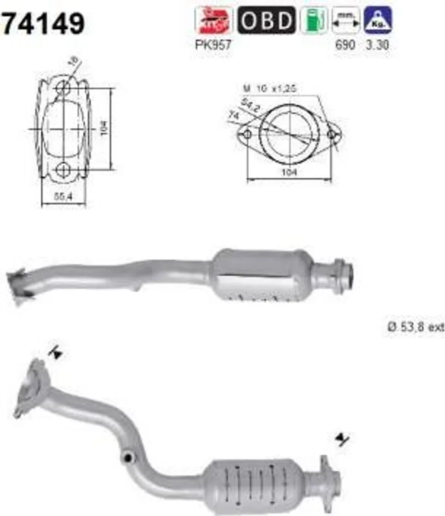 Catalyseur d'Échappement pour Nissan Qashqai Essence OE 20010JD20B AS