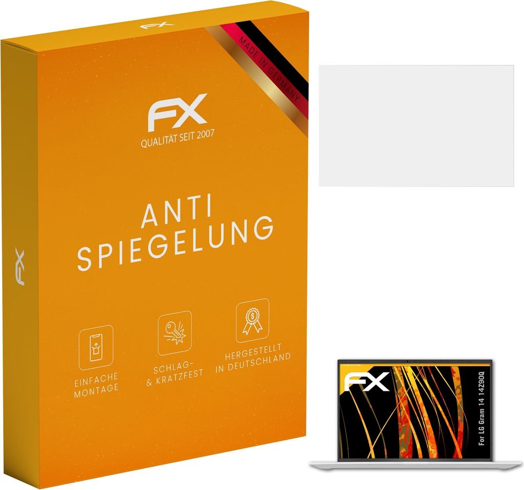 atFoliX FX-Antireflex 2x Schutzfolie kompatibel mit LG Gram 14 (14Z90Q) Displayfolie