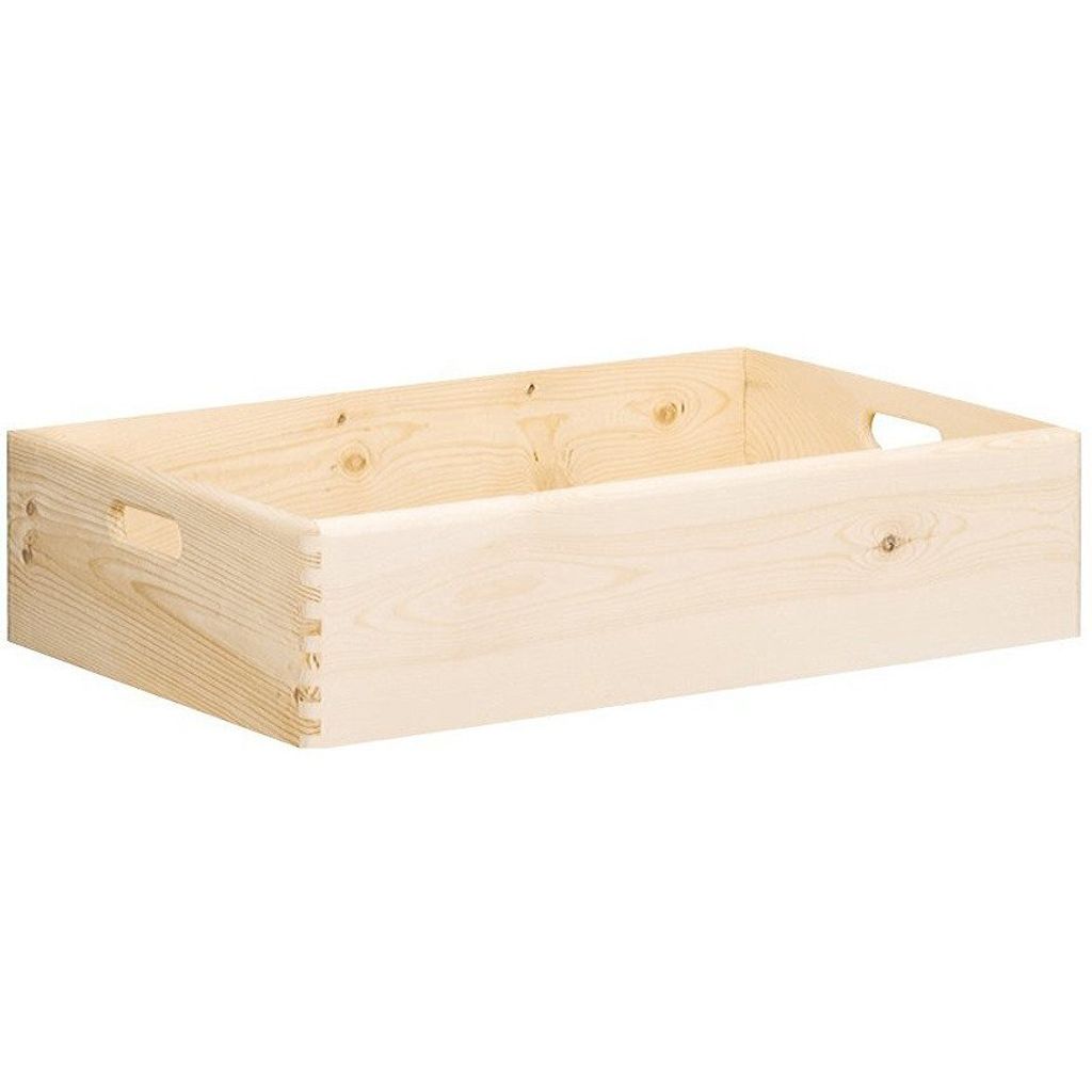 A wooden crate on a white background.