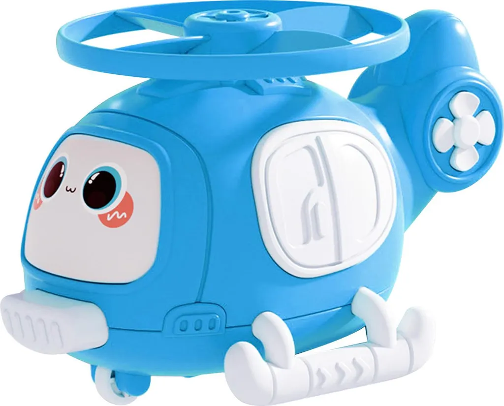 Elicottero Bambù Libellula Giocattolo in plastica Collisione inerziale Aerei Giocattolo per Compleanno Regali Partito Blu