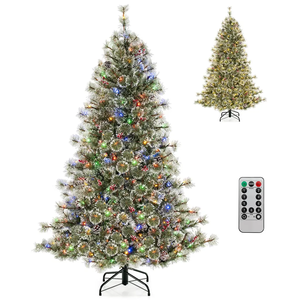 Sapin de Noël Lumineux 180 cm avec LED Intégrées et Montage Charnière