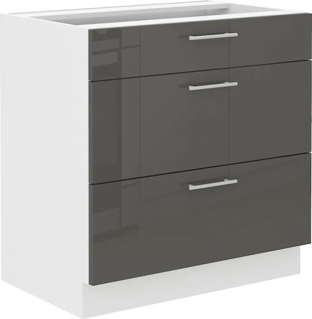 Meuble bas de rangement LAJLA 80 cm gris blanc : stop au désordre !
