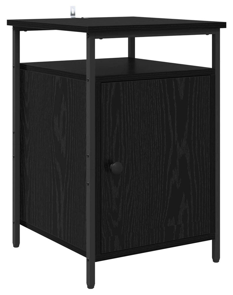Nachttisch Schwarz Eichen-Optik 40 x 42 x 60cm Holzwerkstoff