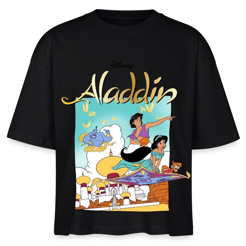 Jasmin Und Aladin Auf Fliegendem Teppich Boxy Shirt Damen, M, Schwarz