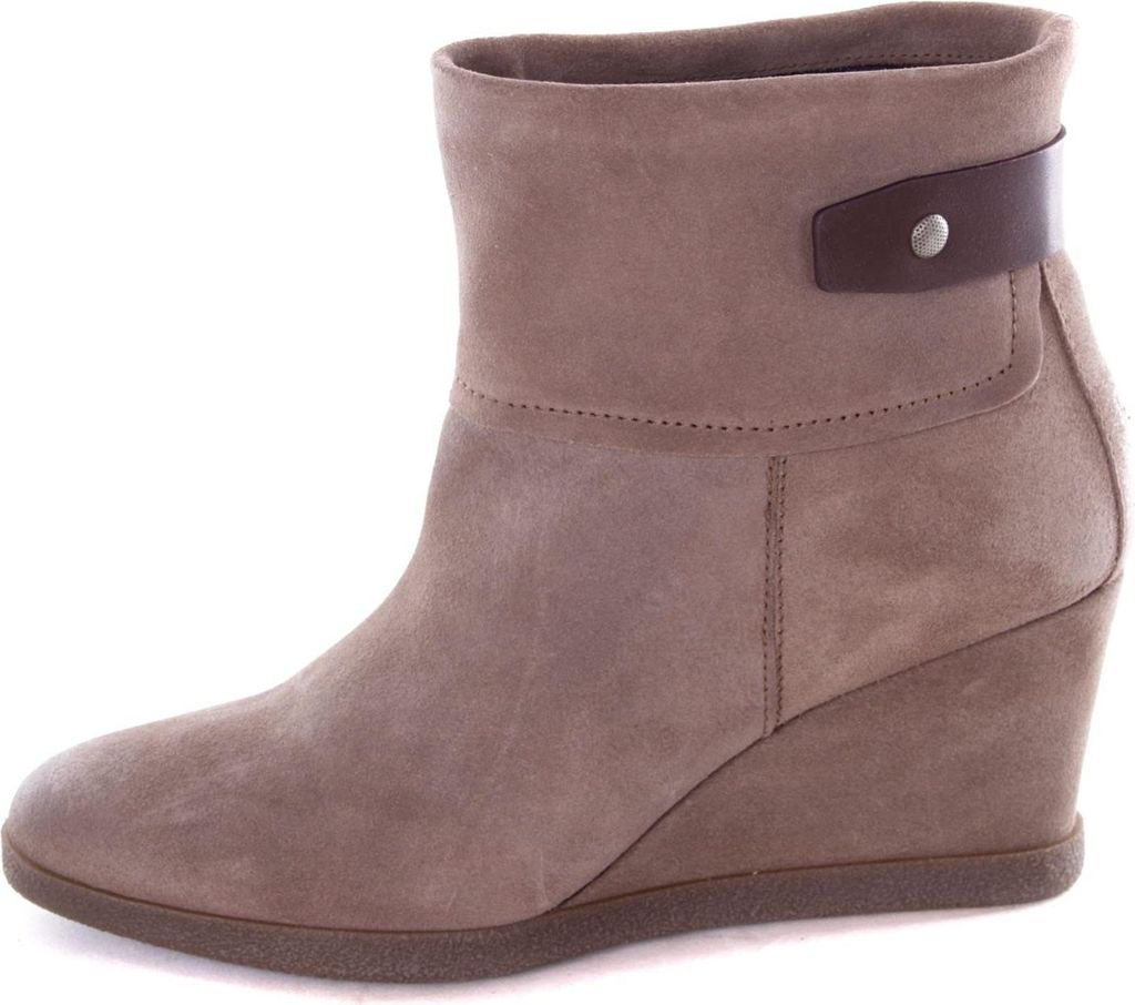 Tommy Hilfiger Damen Ancle Boots Stiefeletten Keilabsatz Taupe #41