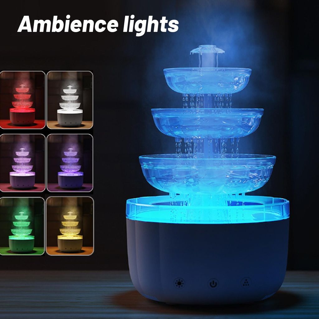 Fountain Diffuser Prevent Dry Burning 5h Multifunctional Air Humidifier for Bedroom Living Room 500ml