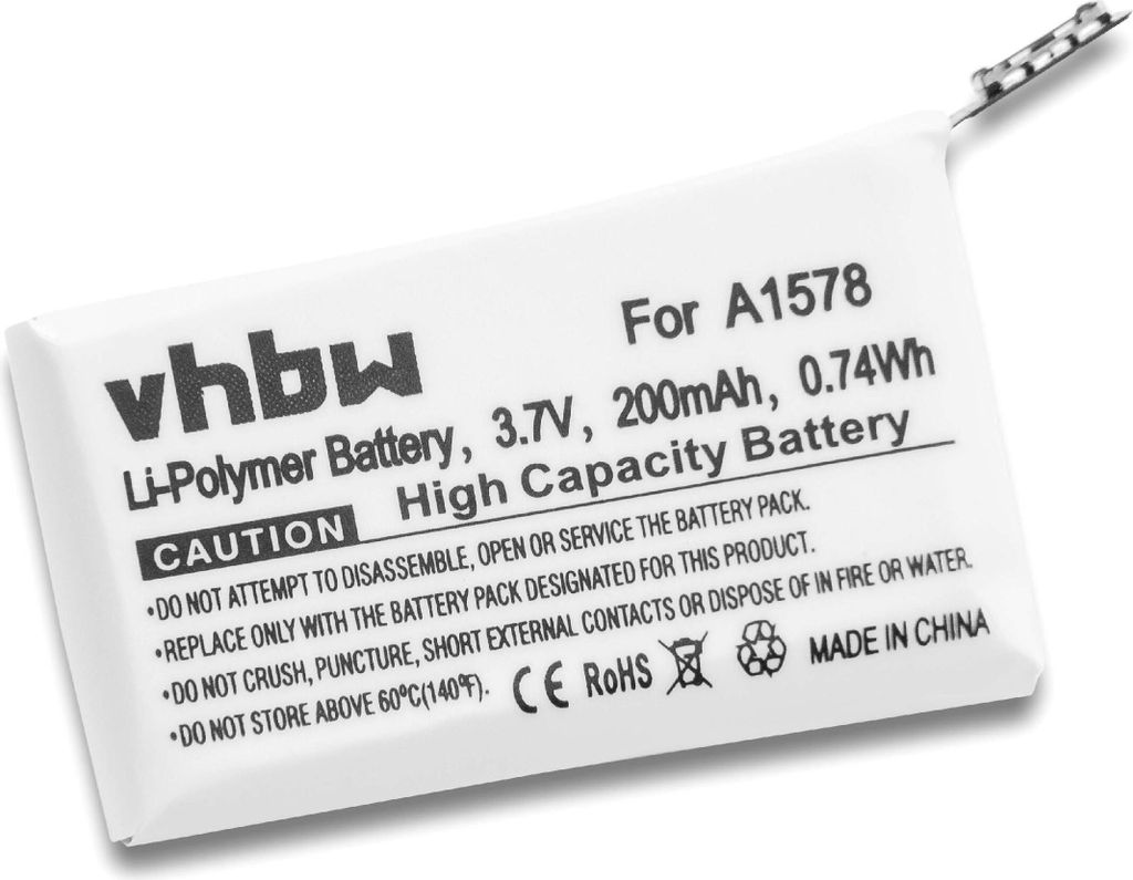vhbw Akku kompatibel mit Apple Watch 42mm, A1553, A1554, Produktbild 