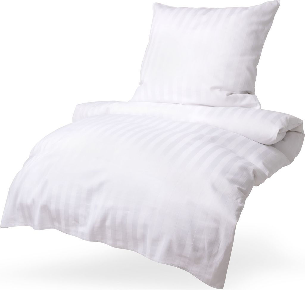 Hotelbettwäsche Bettwäsche Kissenbezug Bettgarnitur Damast Streifen Baumwolle, in Größe: 200x200 + 2St. 80x80 cm