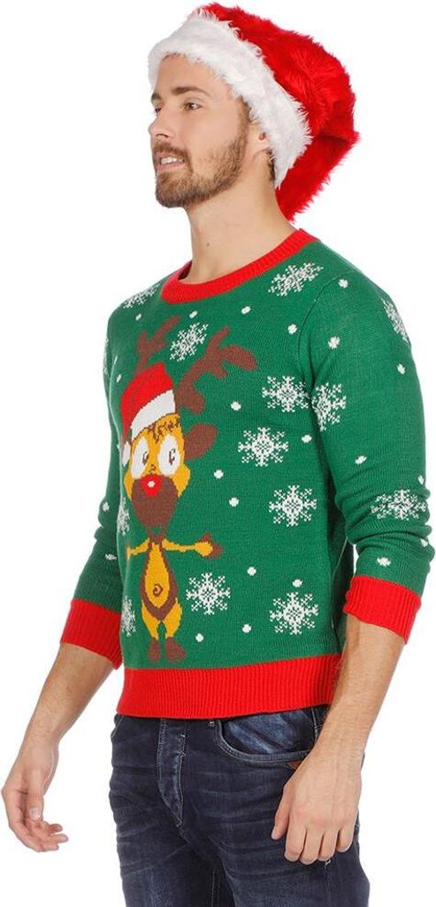 Wilbers Weihnachtspullover Rentier grün S - XXL  Produktbild 2