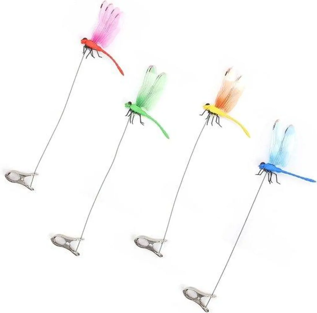 Décoration libellules incassables lot de 4 pour jardin et balcon fleuri