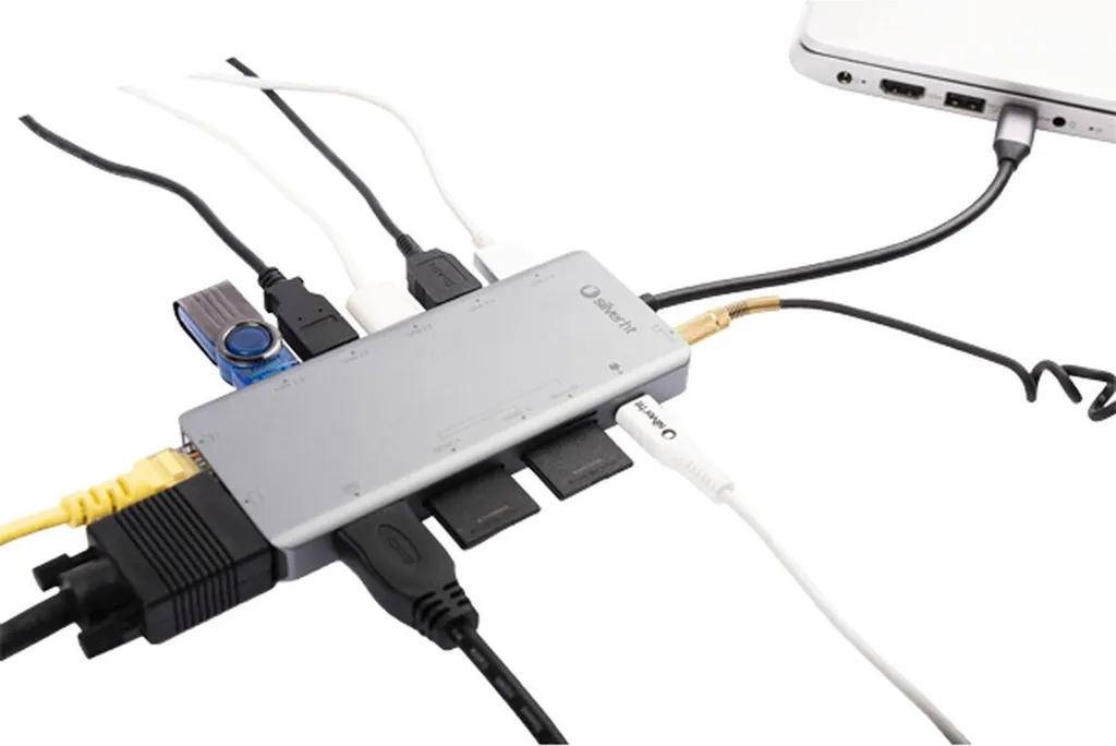 Hub USB HT LOGAN 13 in 1 Argento - Docking Station Corporate USB-C