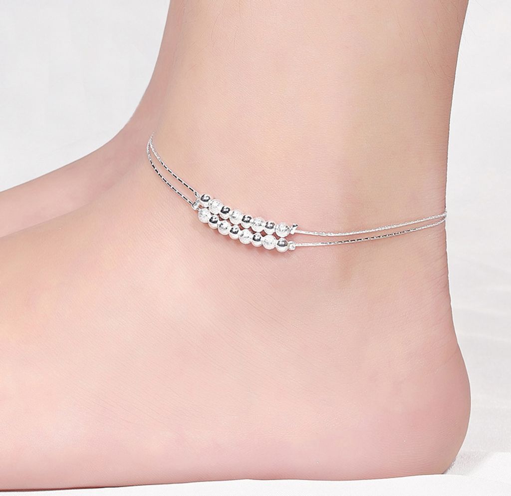 Frauen Stern Herz Perlen Knöchel Kette Armband Barfuß Sandale Fußkettchen Fuß Schmuck-Matte Perlen