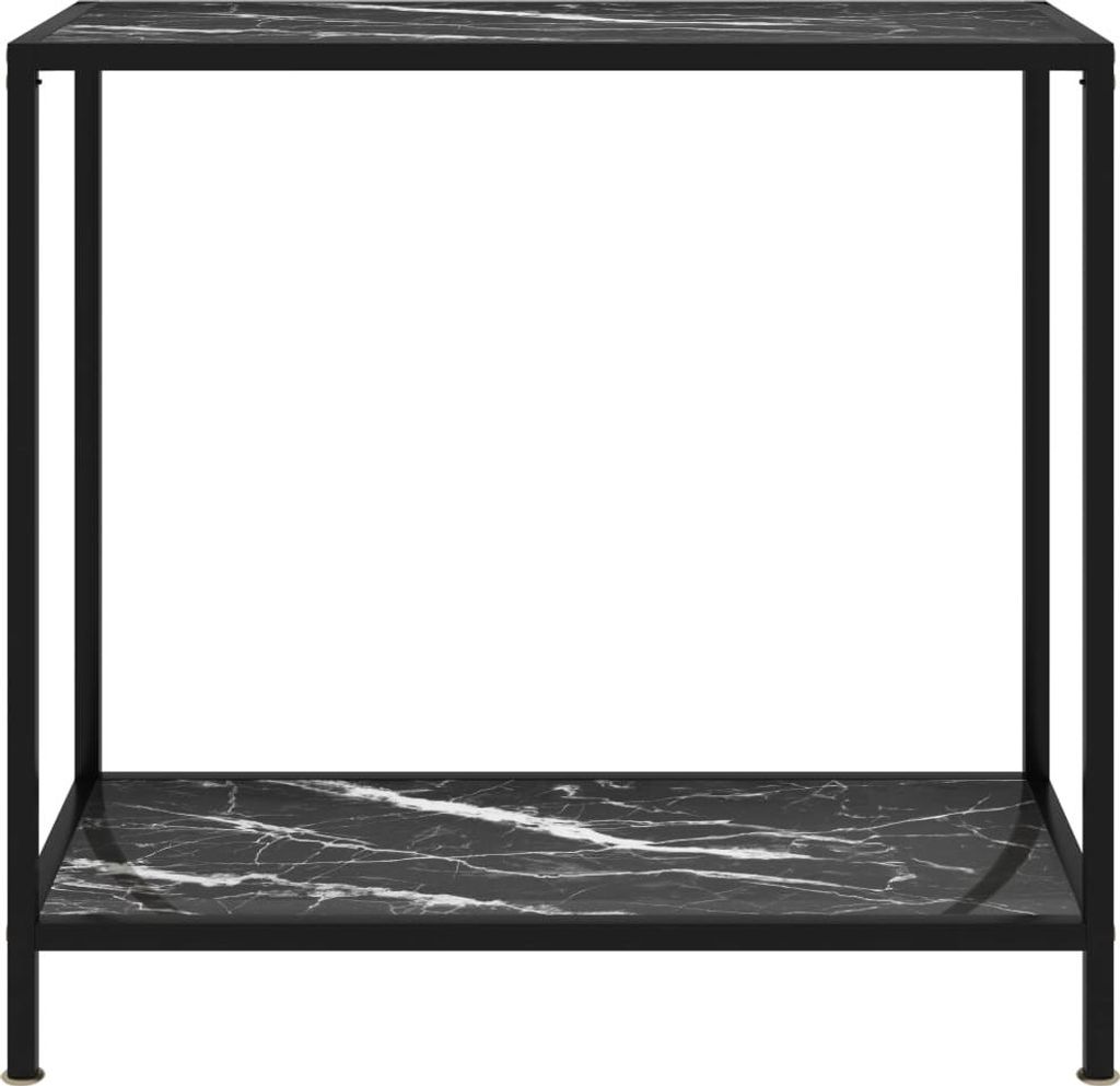 vidaXL Konsolentisch Schwarz 80x35x75 cm Hartglas