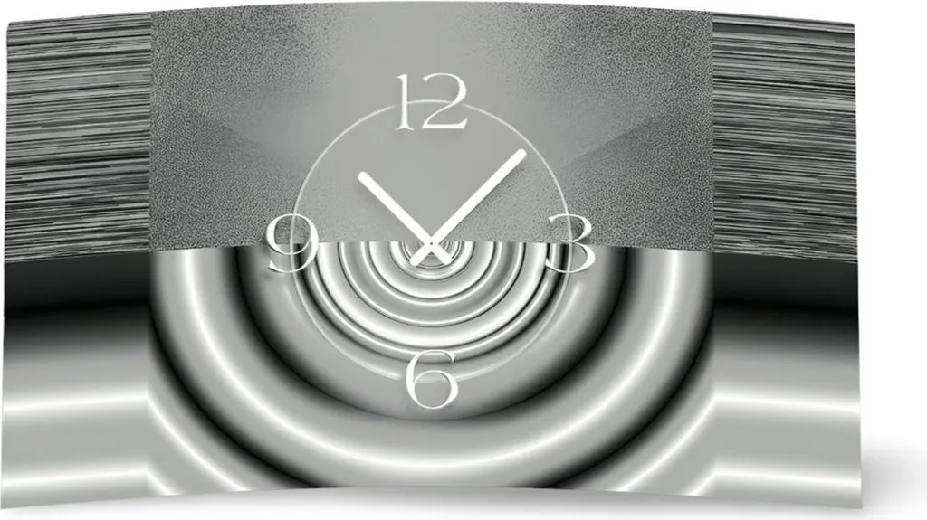 Horloge murale design abstraite grise métallique dixtime 3D-0042