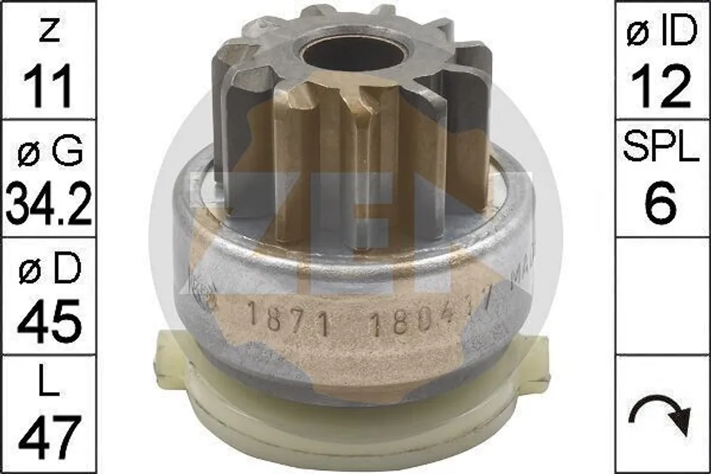 Kit engrenage de démarreur pour Ford et Volvo - Pièce ERA 6S4T 11000 AA