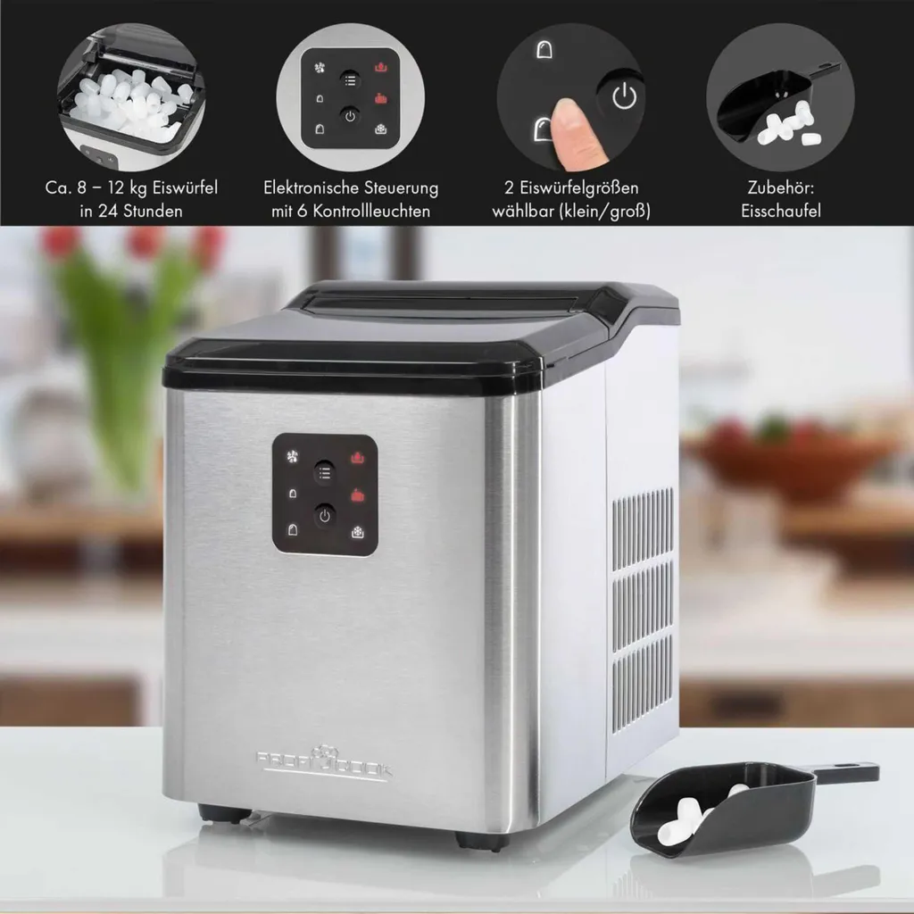 Machine à glaçons Proficook PC-EWB 1253 inox compacte 1.5L - 3
