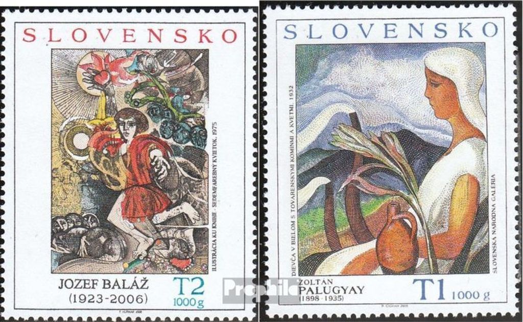 Briefmarken Slowakei 2008 Mi 593-594 (kompl.Ausg.) postfrisch Kunst