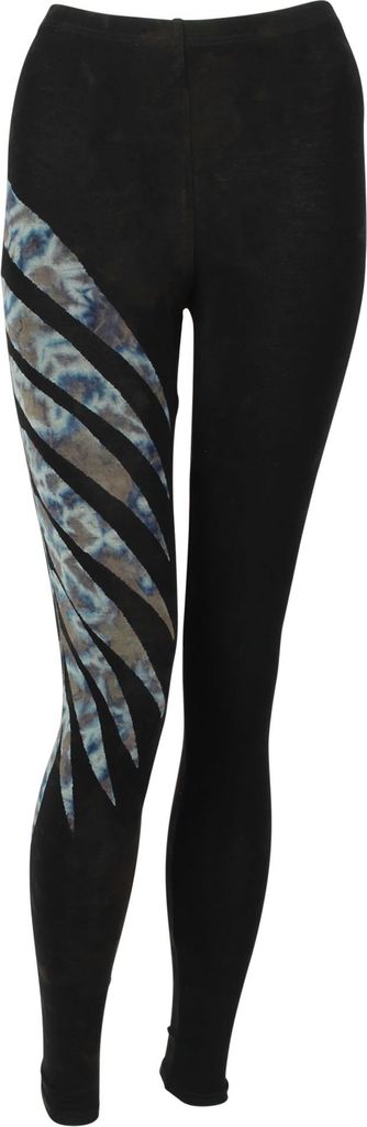 Leggings - Batik - Leaf - schwarz - blau - braun - S/M Produktbild 