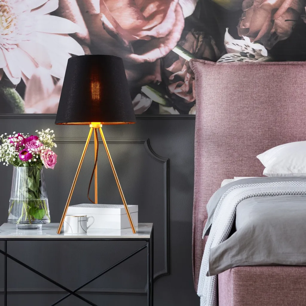 Lampe de table ELENA Polux dorée et noire E27 61cm décorative chic - 4