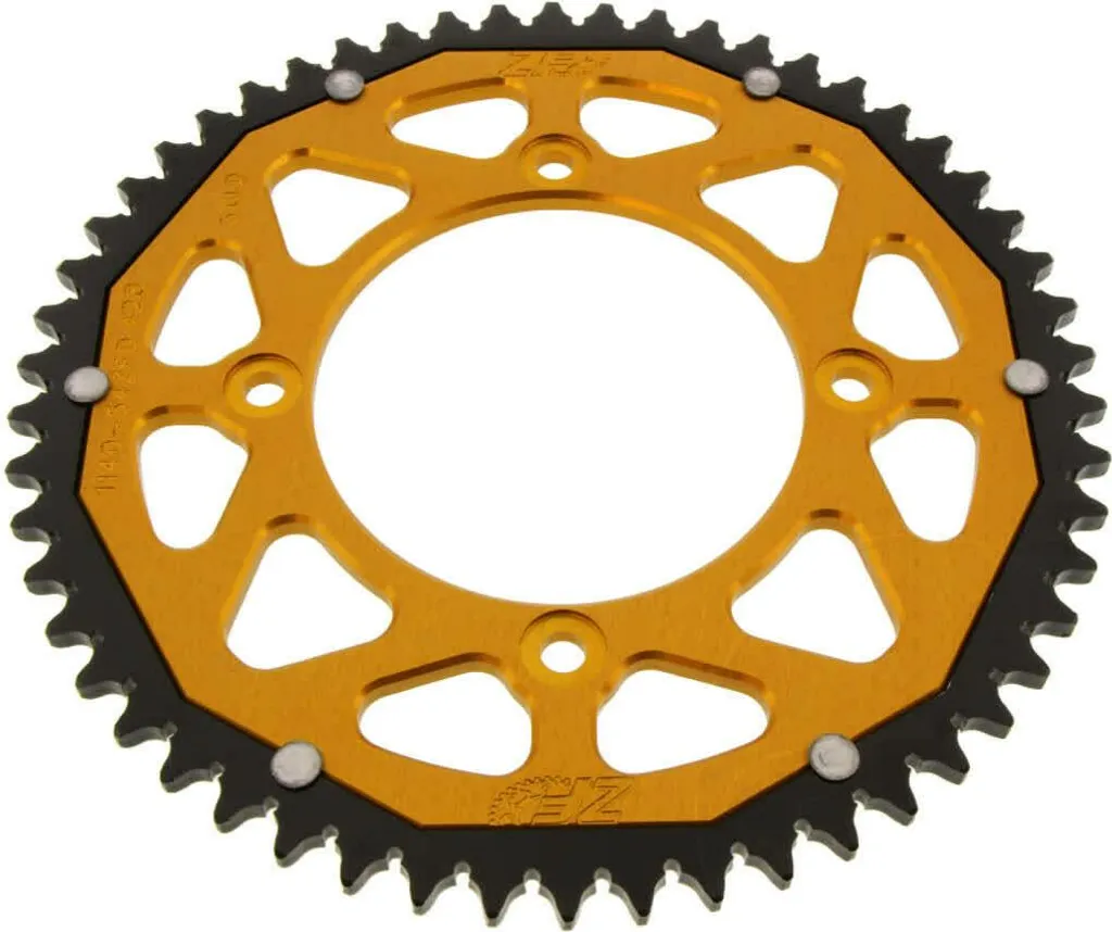 Pignon ZF Bi-Matière 54 Dents Noir Or Pas 428 pour Beta RR 50cc