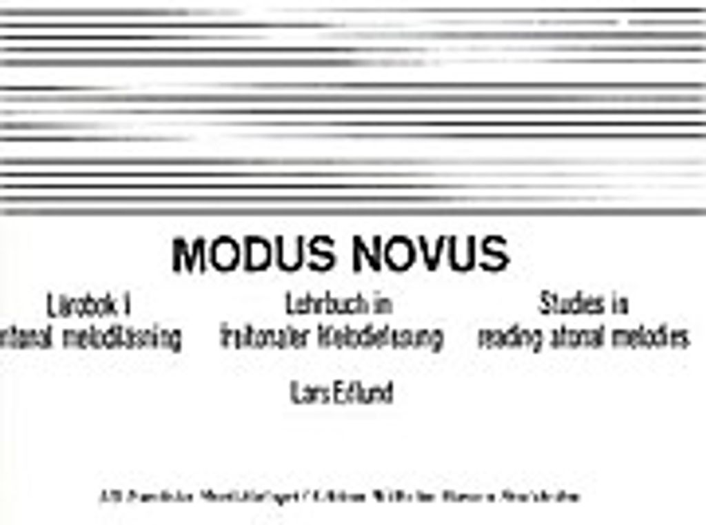 Modus novus : Lehrbuch infreitonaler Melodielesung