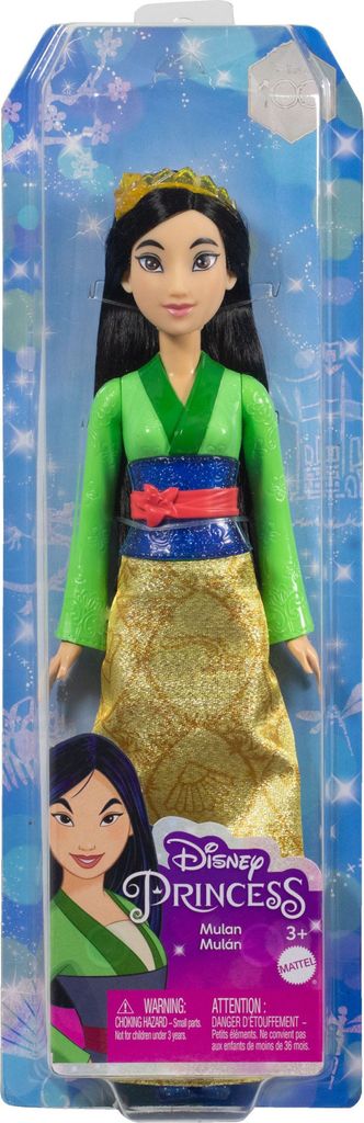 Mattel Disney Prinzessin-Spielzeug, bewegliche Mulan-Modepuppe mit glitzernder Kleidung und Accessoires, inspiriert vom Disney-Film, Geschenk für ...