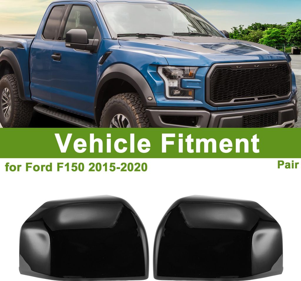 1 Paar ABS Linke Rechte Seitenspiegel Abdeckung Ersatz Hochglanz Schwarz Für Ford F150 2015-2020 Spiegel Schutzabdeckung