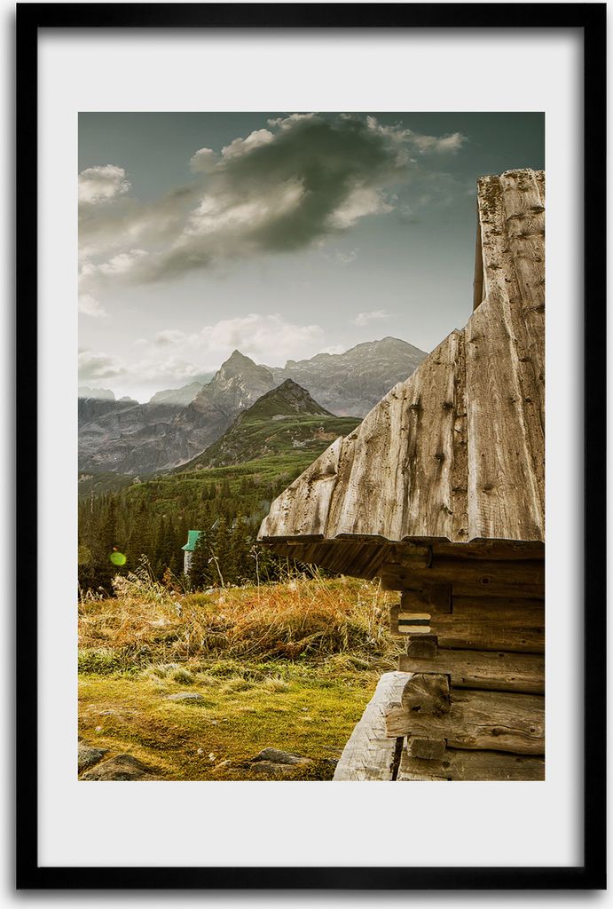 Bild - Bilderrahmen - 40 cm x 60 cm - MDF - Rahmen - Wandkunst - Sonnenuntergang Tatra-Gebirge