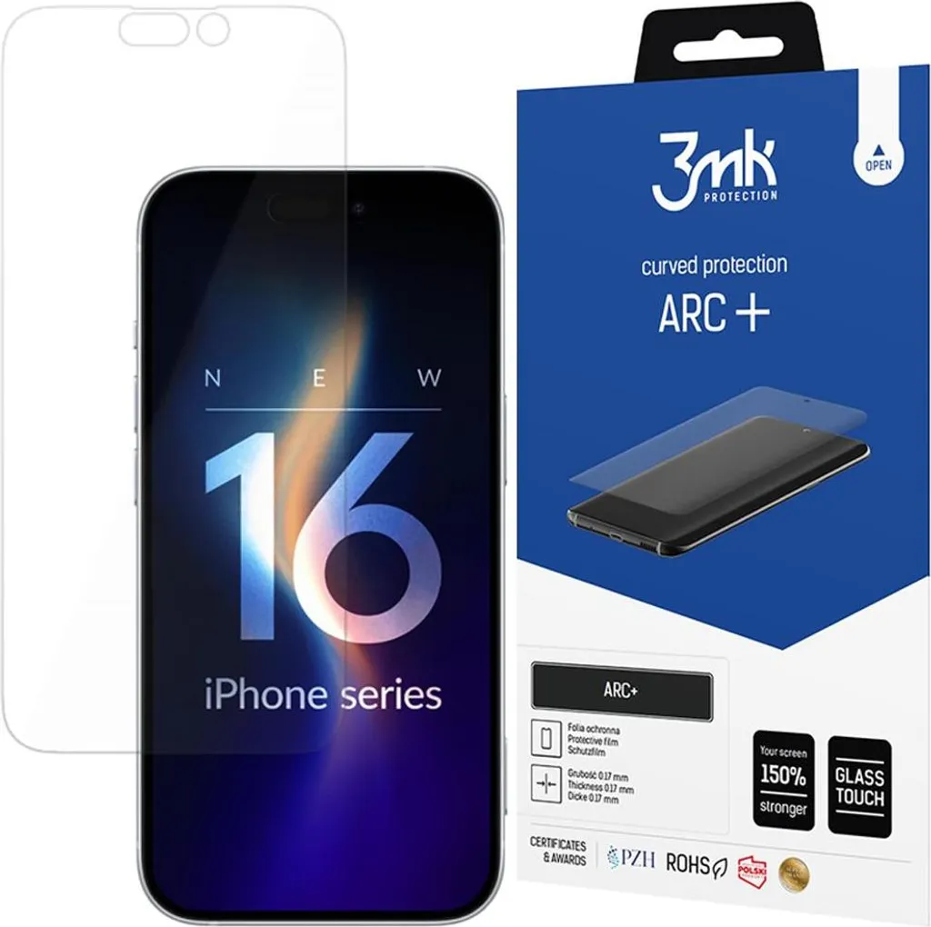 Pellicola 3mk ARC+ Pro per iPhone 16 Pro - Protezione 150% e Self-Heal