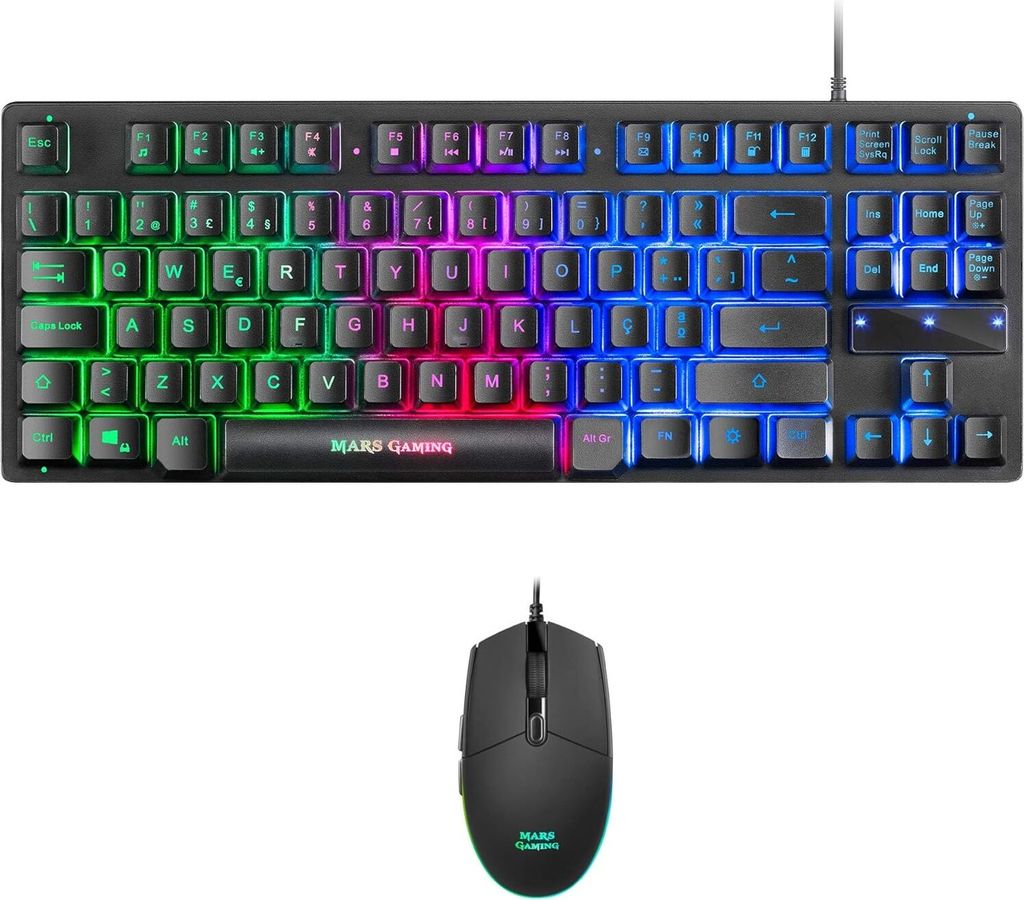 Gaming MCPTKLPT, RGB Combo Tastatur & Maus 3200DPI, TKL Design, Portugiesisch Sprache