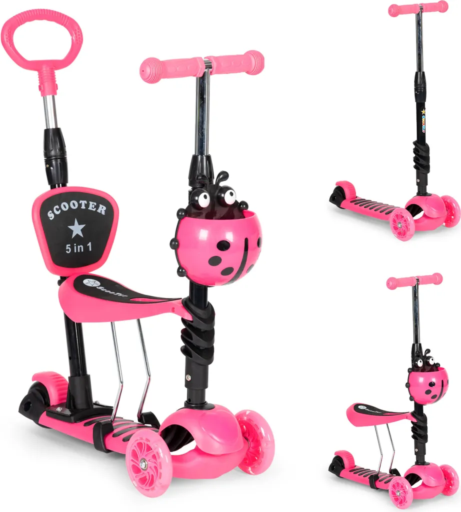 Tricycle Ice Balance 5 en 1 Scooter Coccinelle avec Canne Parentale