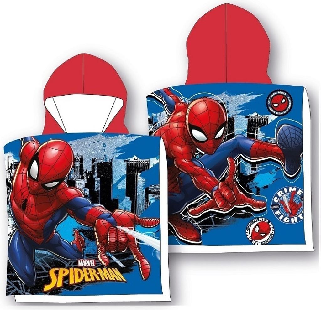 Poncho-Strandtuch mit Kapuze für Kinder 55x110cm Spiderman