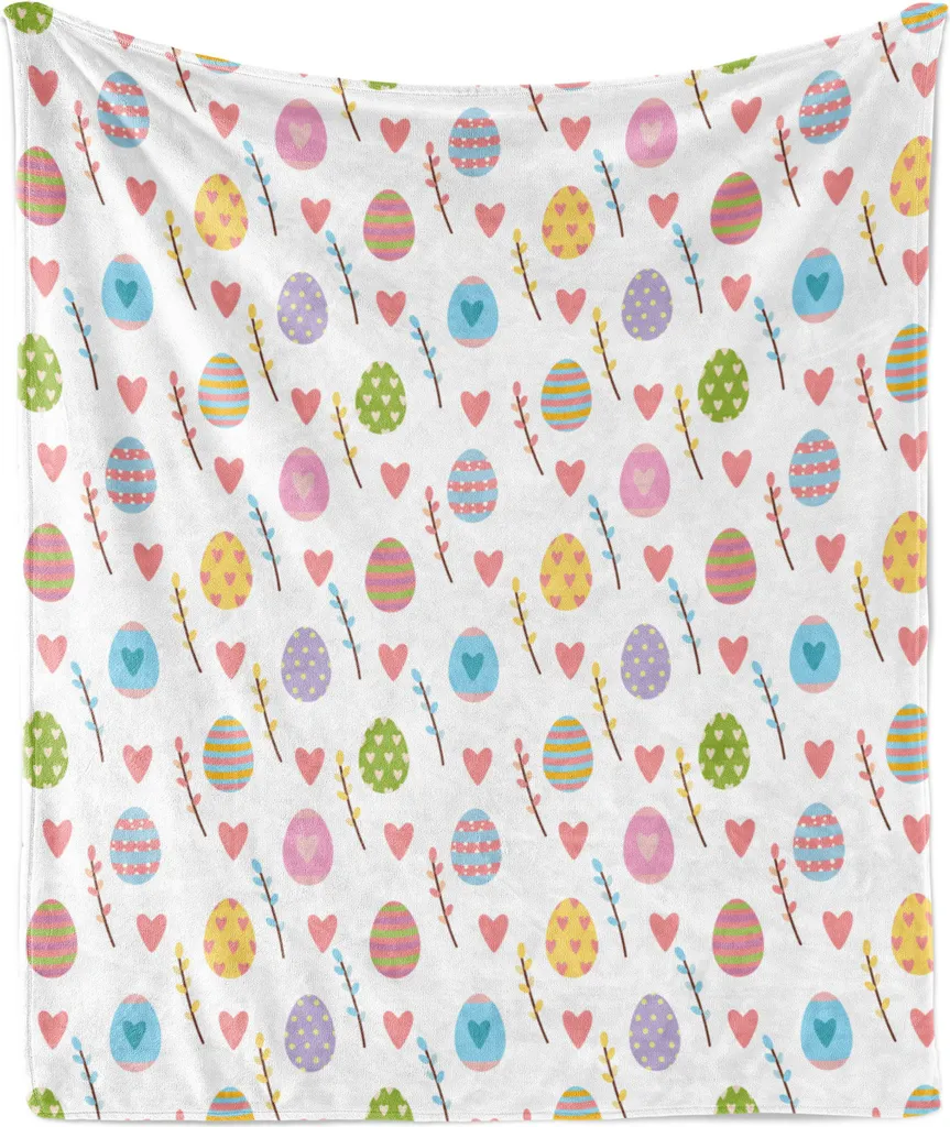 Coperta Pasqua ABAKUHAUS per Famiglia - Flanella Pile 175x230 cm