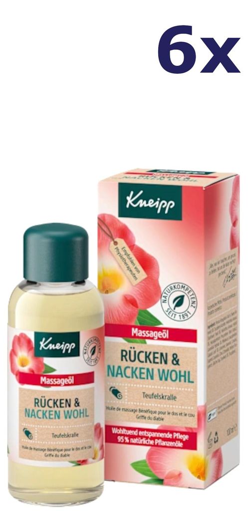 6x Kneipp Massage Oil for Back & Neck Wellbeing 100ML
