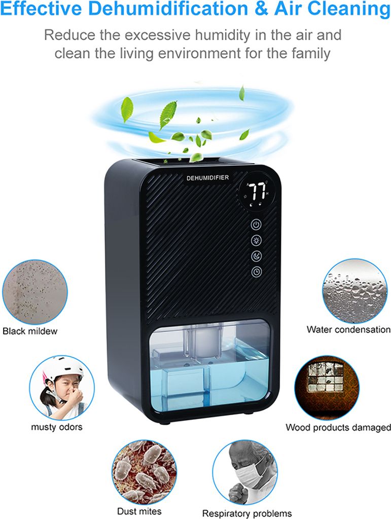 Elektryczny osuszacz powietrza do domu, pojemność 37 OZ, Zdjęcie produktu 10