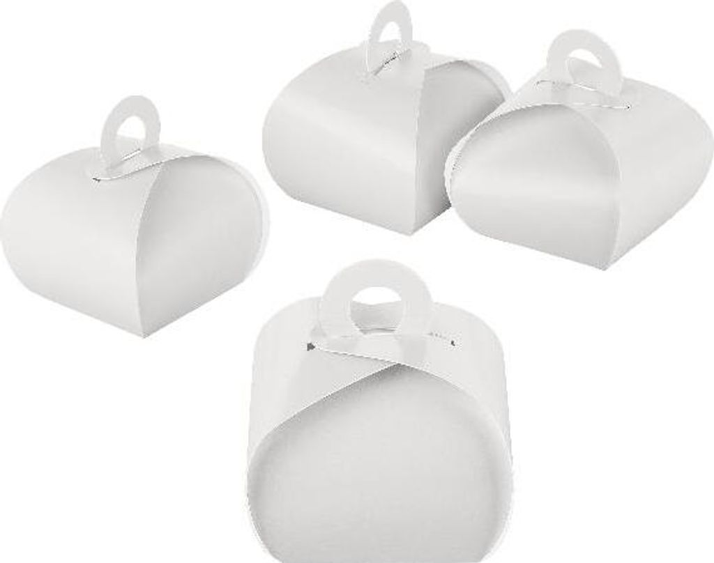 25x Box mit Griff weiß aus Karton (Gastgeschenk,Hochzeit Taufe Geburt)