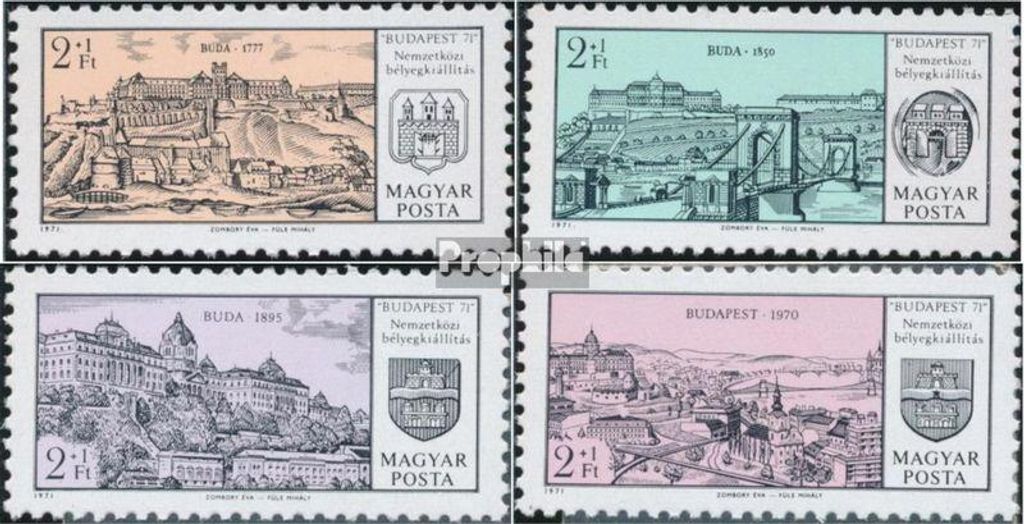 Briefmarken Ungarn 1971 Mi 2650A-2653A postfrisch Briefmarkenausstellung