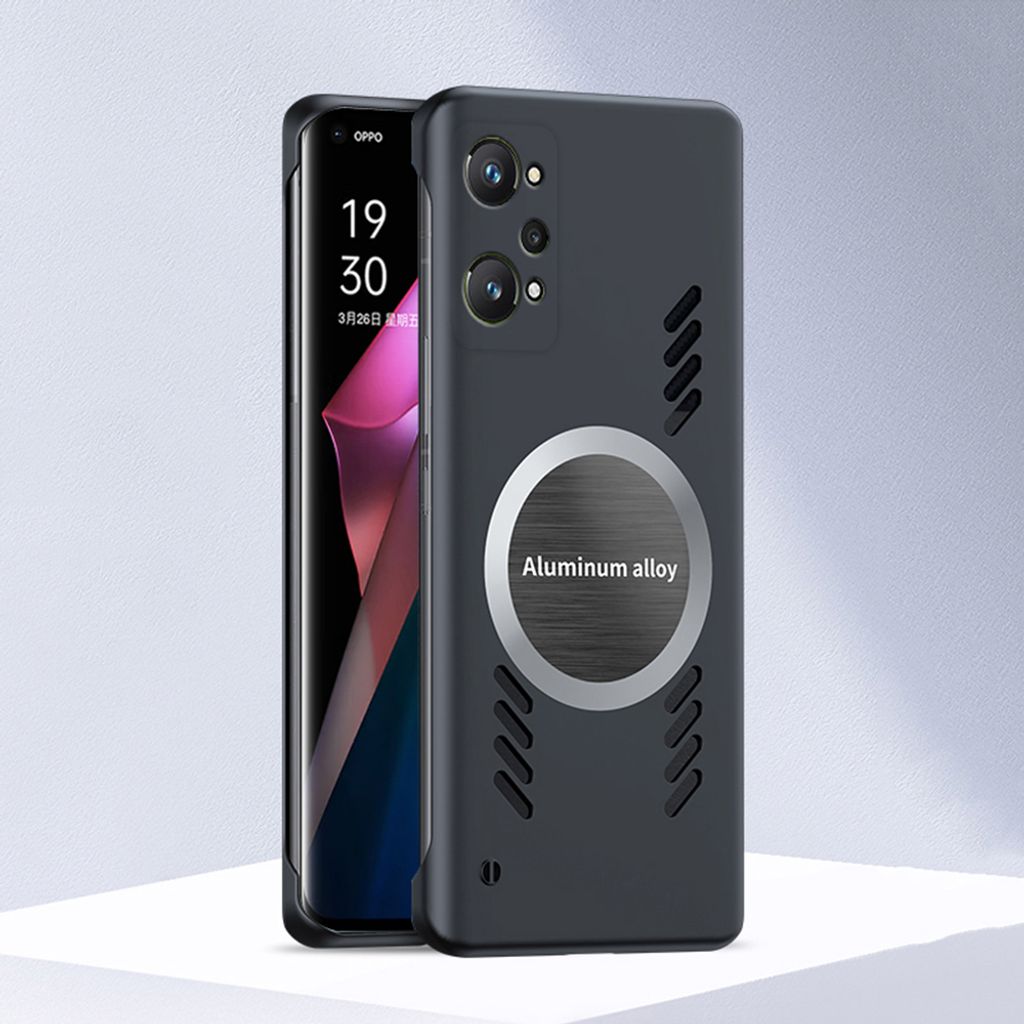 Realme GT Neo2 Pro Hülle, Frameless PC Matt Kühlabdeckung Loch Wärmeableitung Schutzhülle für Realme GT Neo2 Pro Schwarz